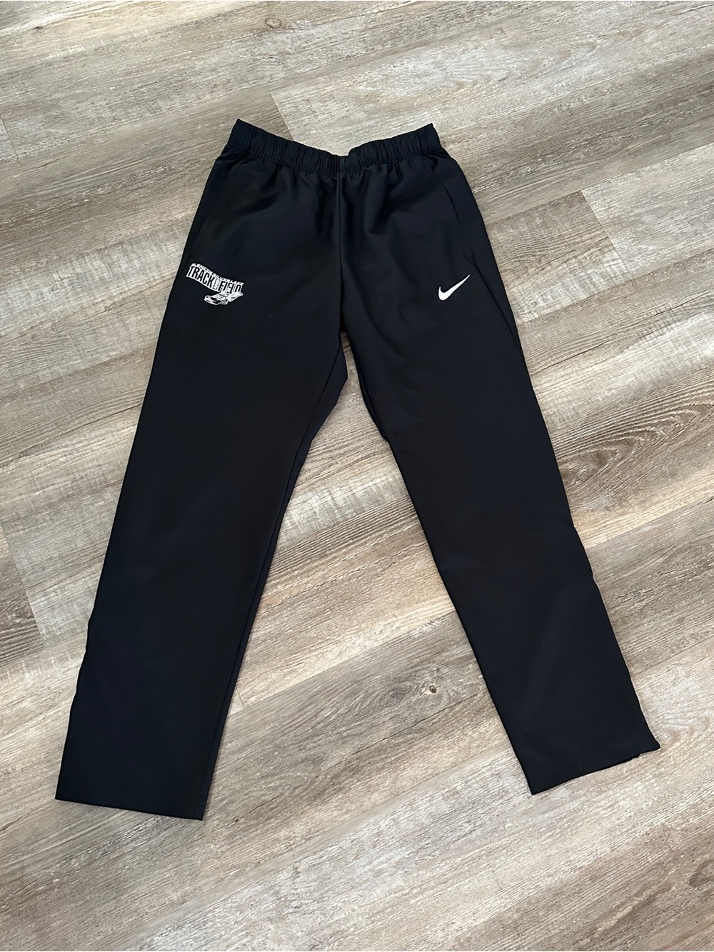 Nike Black Track Pants with White Swoosh